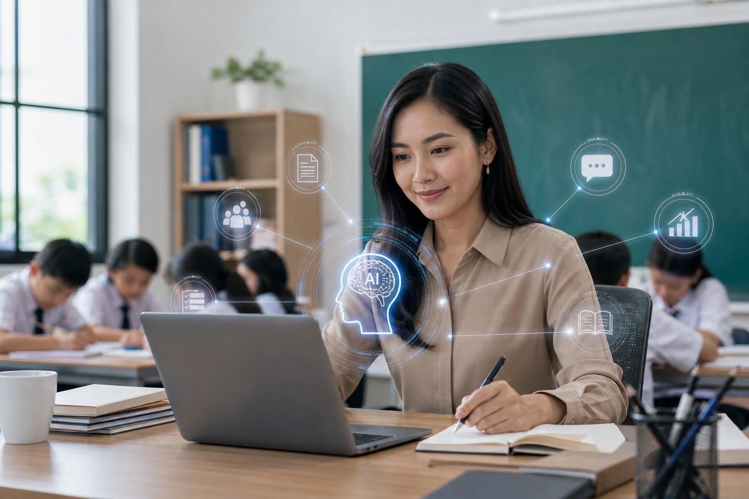 Manfaat AI untuk Meningkatkan Produktivitas Guru - Section illustration