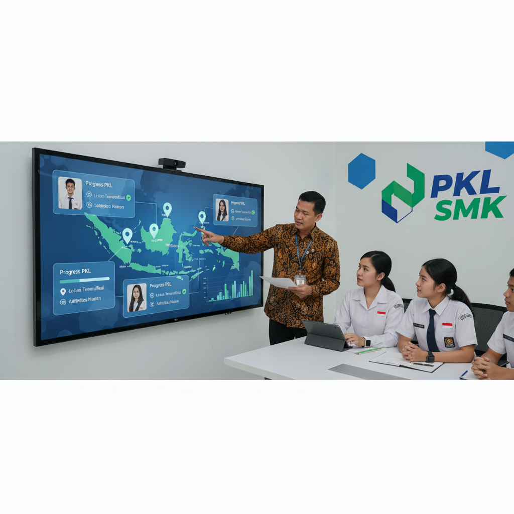 Cara Monitoring PKL Siswa SMK Secara Otomatis & Efektif - Section illustration