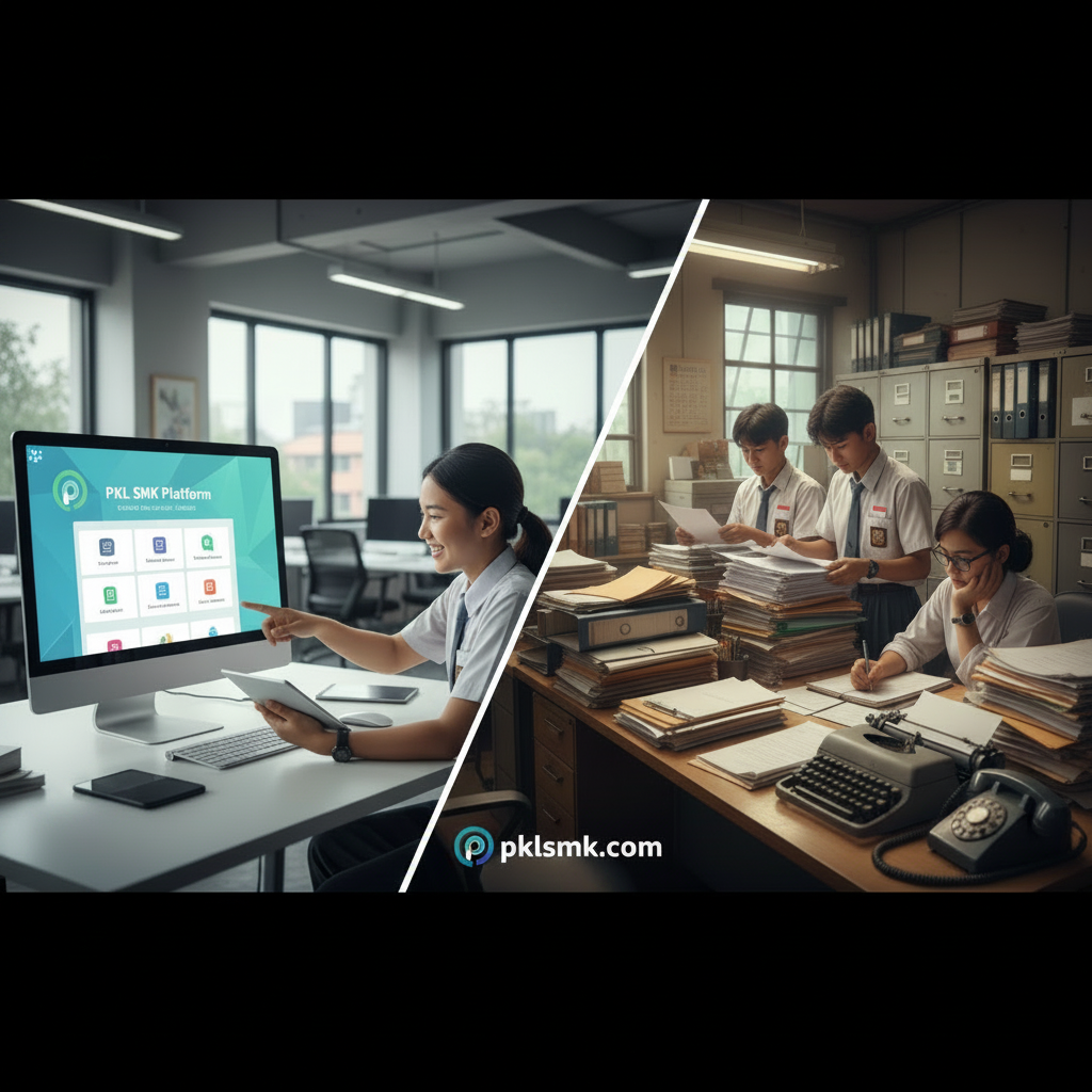 Perbandingan PKL SMK Sistem Platform vs Sistem Manual Office - Featured image